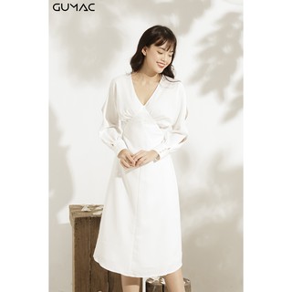 Đầm tay liền xếp ly GUMAC MS10916_TRANG