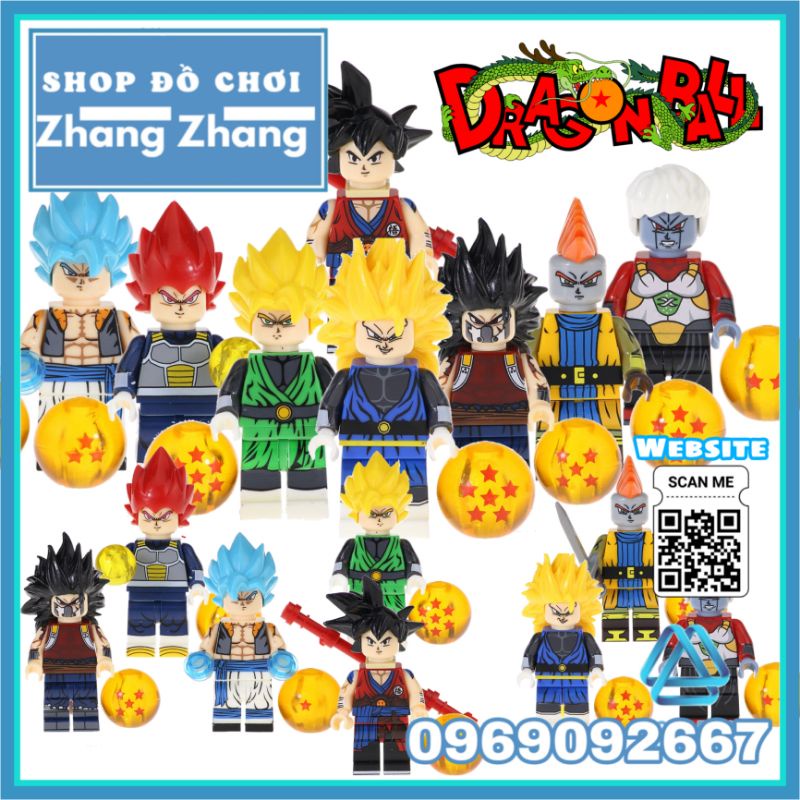 Đồ chơi Xếp hình 7 viên ngọc rồng Dragon Ball Gogeta Goku Vegeta Gohan Cumber Tapion Mira Minifigures Kopf KF6069