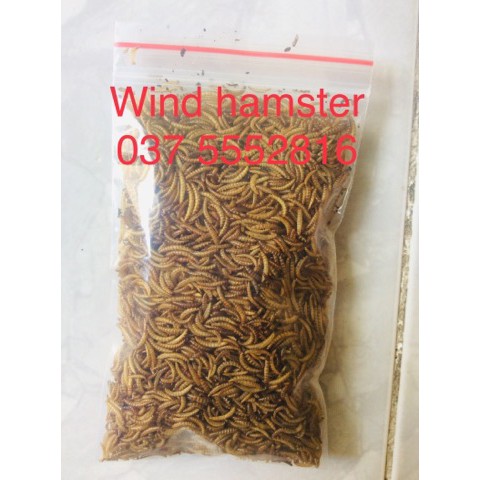 (Siêu Rẻ) Sâu mini + sâu trung khô dinh dưỡng, thức ăn cho hamster, nhím, sóc, chim ... (~25->30gr)