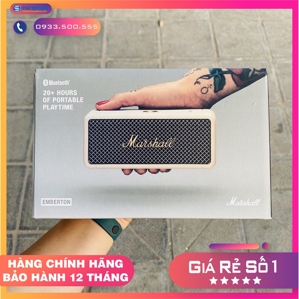 Loa Bluetooth Marshall Emberton Fullbox 100% công suất 20W đủ 2 màu đen và trắng - Hàng bảo hành 12 tháng