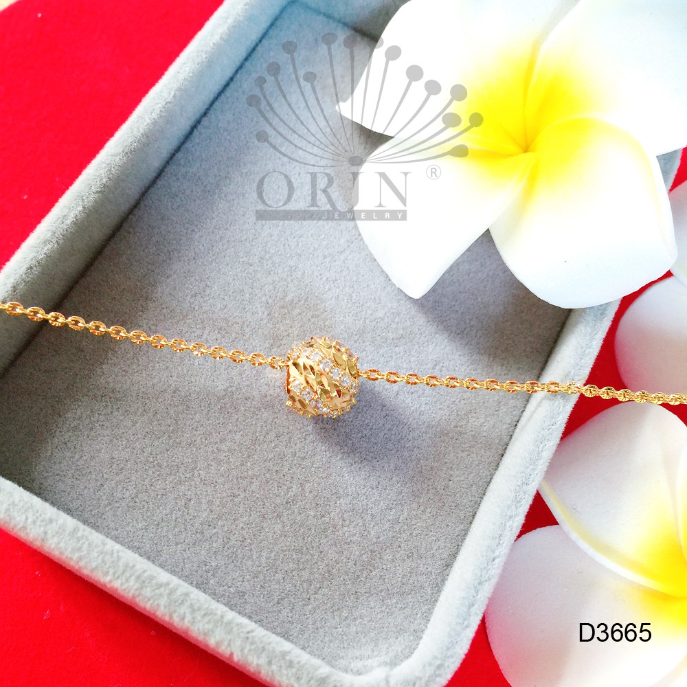 Dây chuyền nữ thời trang cao cấp mặt cầu tròn khía xéo cao cấp Orin D3665