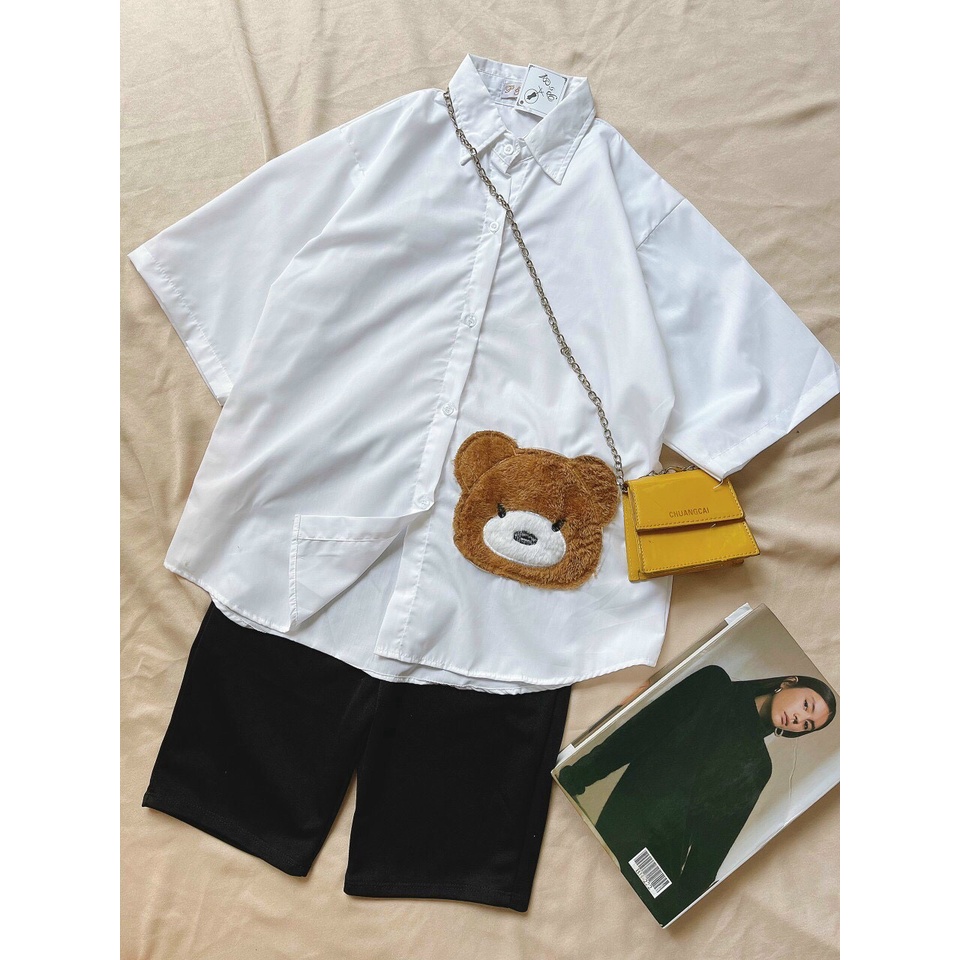 sét bộ đùi áo gấu thêu phối quần thun ôm