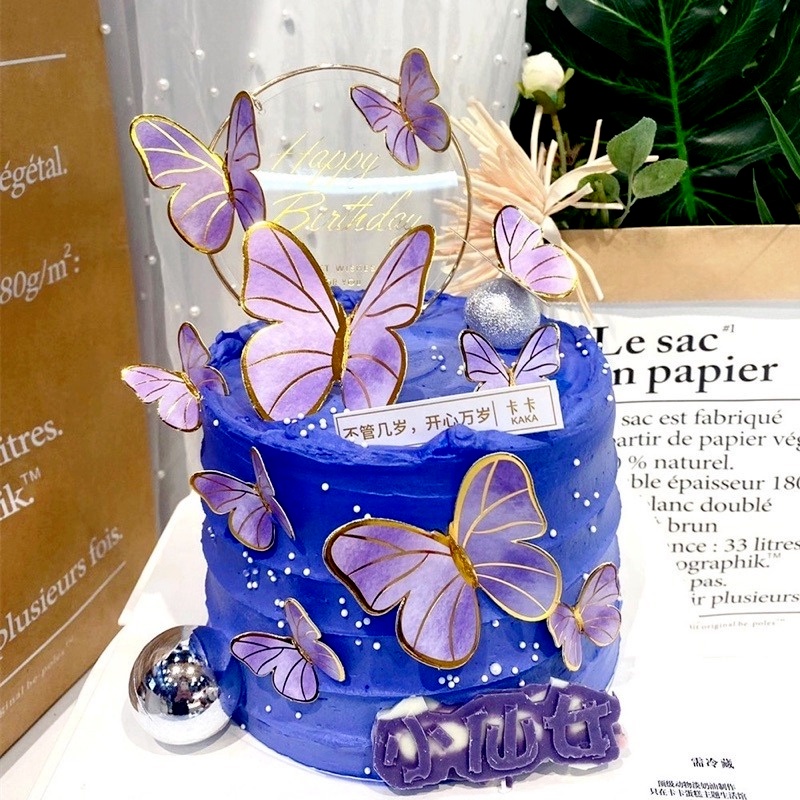 Que Cắm Trang Trí Bánh Kem Hình Bướm Bằng Acrylic 30 Kiểu Lãng Mạn Cho Ngày Valentine