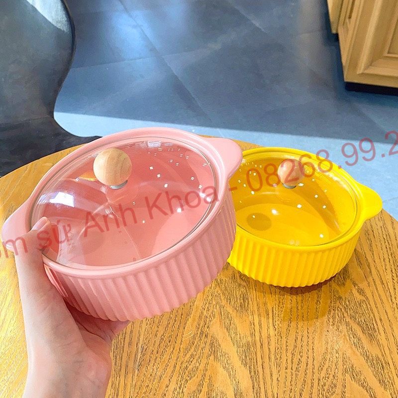 Chén Dĩa Dễ Thương Đĩa Sứ Set Bát Đĩa Decor Bát Ăn Cơm tô nắp kính siêu đẹp