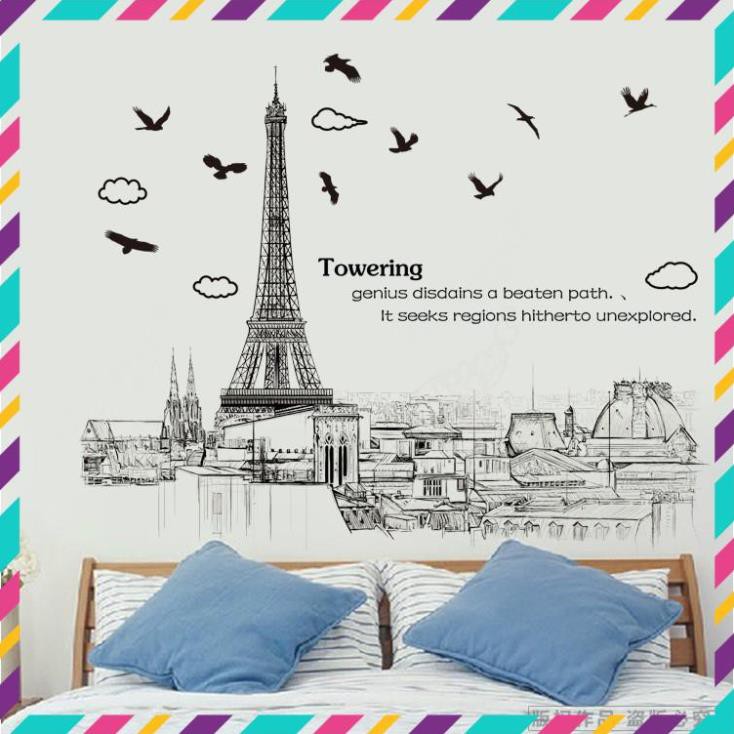 Decal dán tường Tháp Eiffel Zooyoo