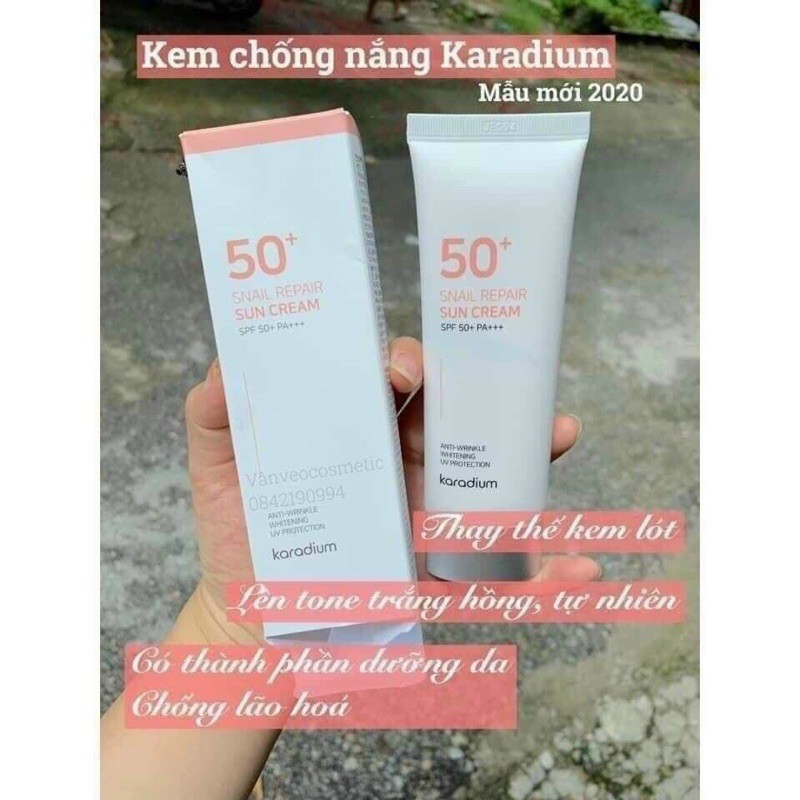 KEM CHỐNG NẮNG KARADIUM Nâng Tone SUN CREAM SPF 50+ PA+++