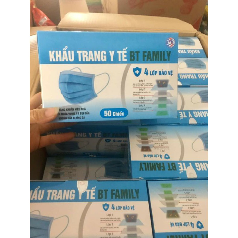 Khẩu trang y tế 4 lớp hộp 50 cái