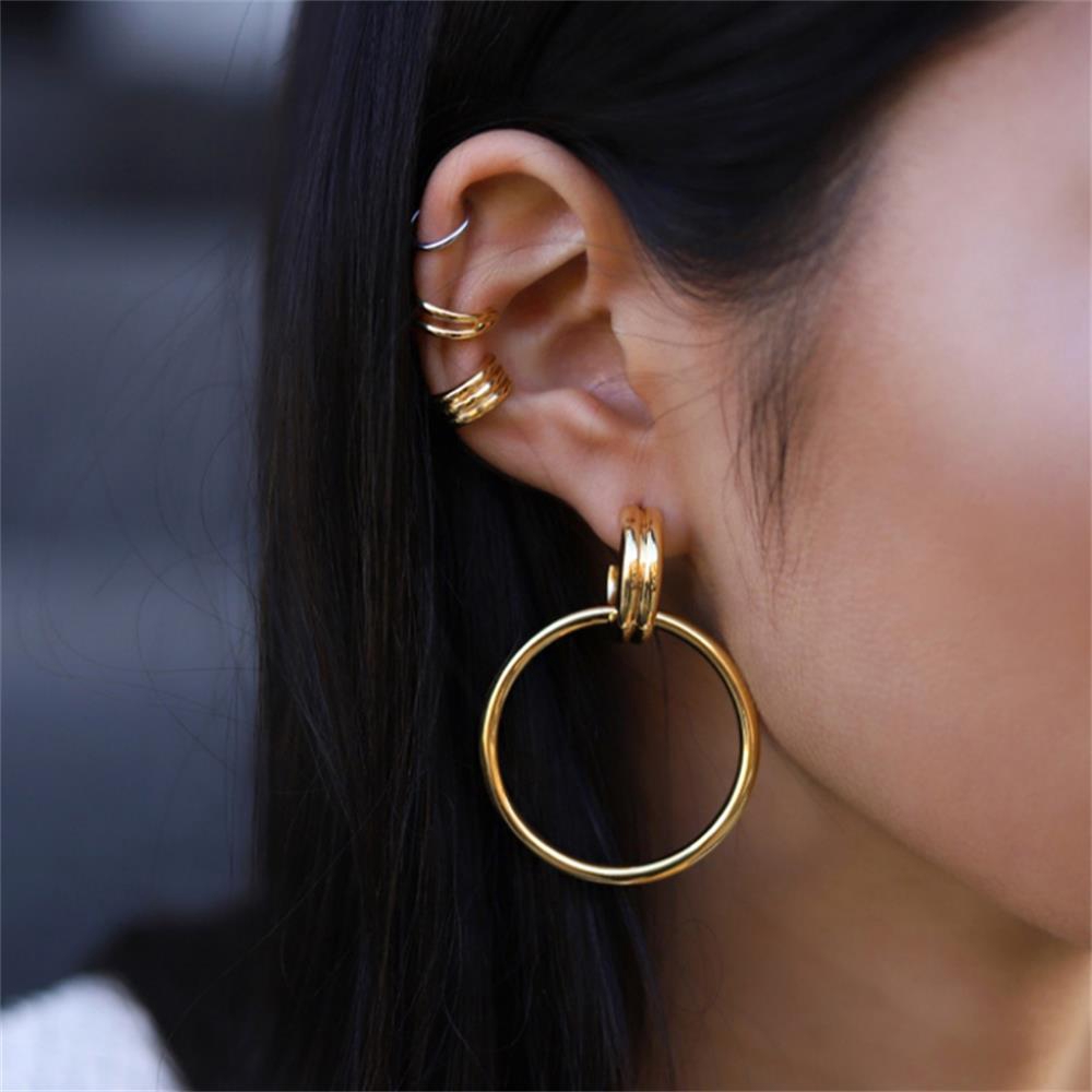 MOILY Women Fashion Gift Jewelry No Pierced Party CZ Cuff Earrings