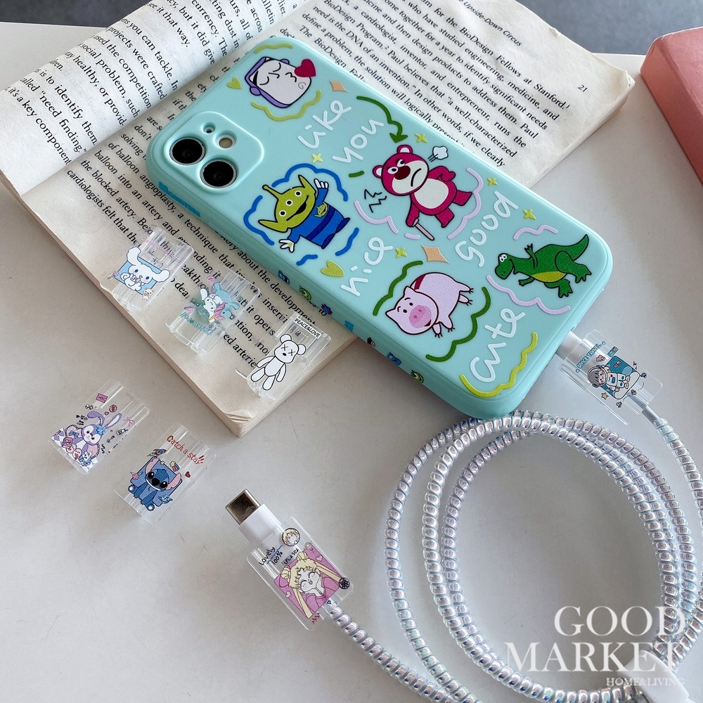 Bảo vệ cáp sạc / Đầu Bảo Vệ Dây Cáp Sạc Eell003 Hình Chuột Mickey Dễ Thương Cho Iphone Và Android