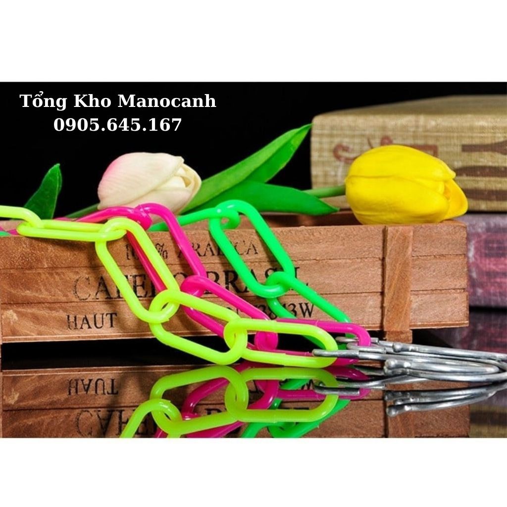 Dây Xích Nhôm Mạ Vàng Treo Áo Quần 25 Khoanh Móc