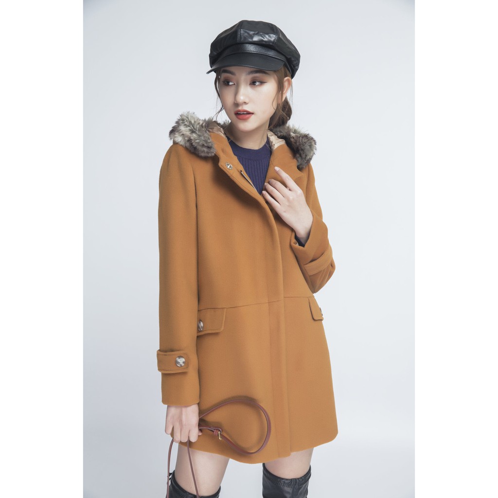 [NHẬP WABRTL5 GIẢM 10% TỐI ĐA 50K ĐH 250K ]Áo khoác dạ Nữ dáng suông có mũ IVY moda MS 71M4139