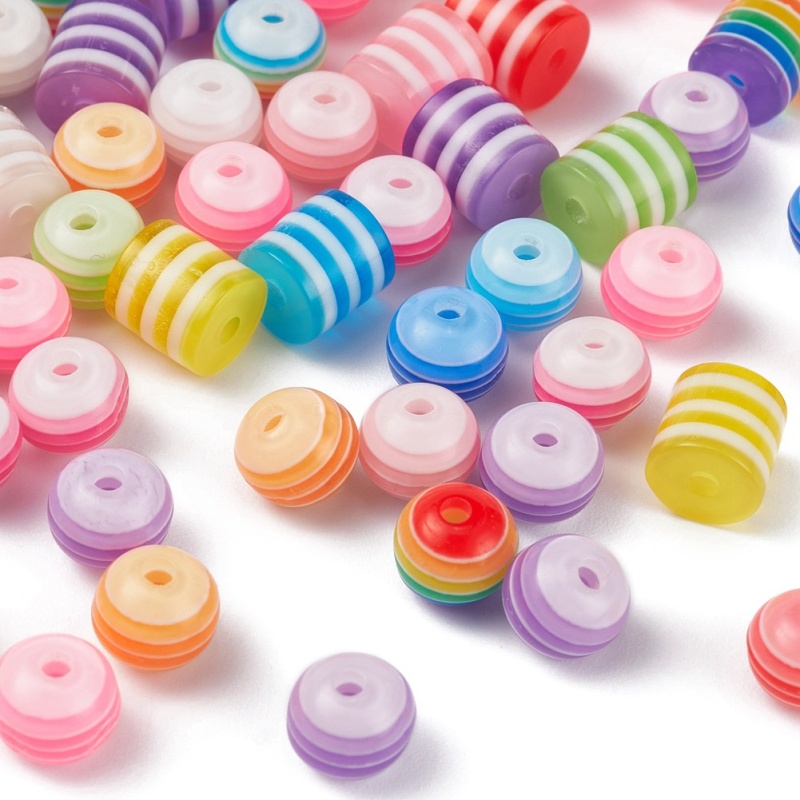 Túi 200 Hạt Xỏ Lỗ Màu Cầu Vồng Dùng Để Làm Trang Sức Thủ Công