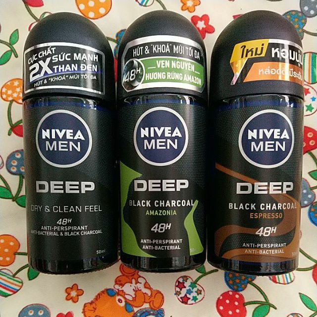 Xịt / lăn ngăn mùi NIVEA MEN Deep than đen hoạt tính (150ml)