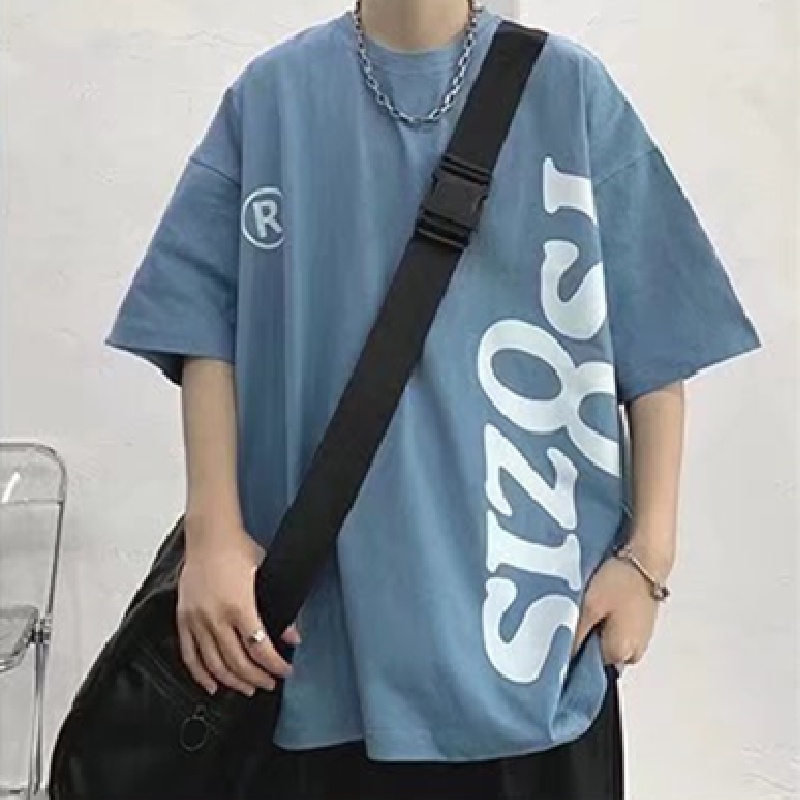 Áo Thun Dáng Rộng In Chữ Phong Cách Hàn Quốc Thời Trang Mùa Hè Cho Nam Và Nữ Size M-8XL