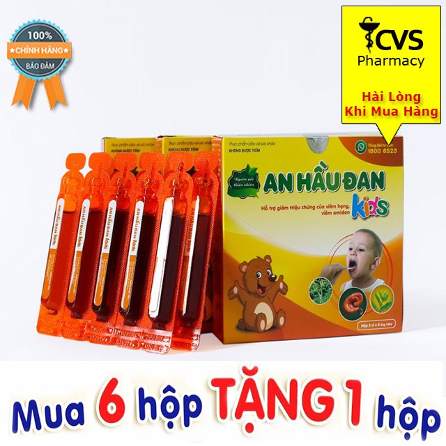 An Hầu Đan Kids [Mua 6 Tặng Ngay 1] - Ống Siro Uống Dành Cho Trẻ Bị Viêm Họng, Amidan