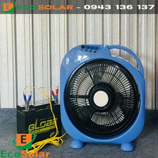 Quạt Hộp kẹp bình Ắc quy 12V - ( quạt không kèm bình, tấm pin năng lượng) giao màu ngẫu nhiên