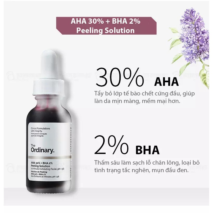 Tẩy tế bào chết 𝙏𝙝𝙚 𝙊𝙧𝙙𝙞𝙣𝙖𝙧𝙮 𝘼𝙃𝘼 30% + 𝘽𝙃𝘼 2% 𝙋𝙚𝙚𝙡𝙞𝙣𝙜 𝙎𝙤𝙡𝙪𝙩𝙞𝙤𝙣