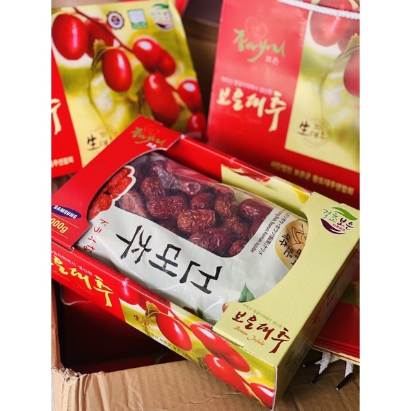 Táo tàu đỏ Hàn Quốc sấy khô tặng túi xách [Loại 1 - Combo 3KG] hàng chất lượng chuẩn đẹp trái to ngon chính hãng SamSung