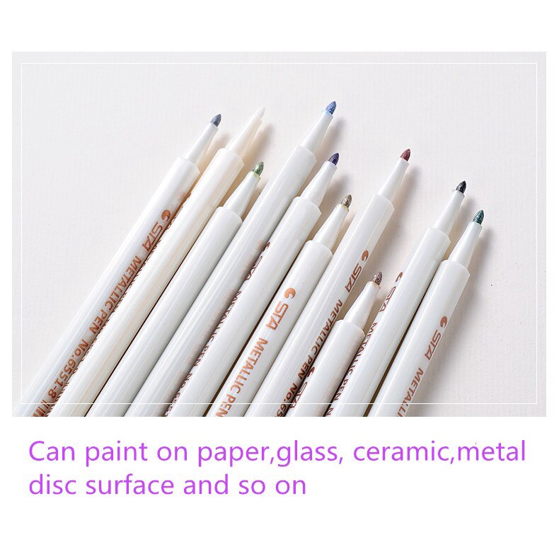 Bút đánh dấu ANGEL MARK STA kim loại ngòi mềm dùng cho chữ ký học vẽ tranh graffiti/ làm đồ thủ công 10 màu sắc