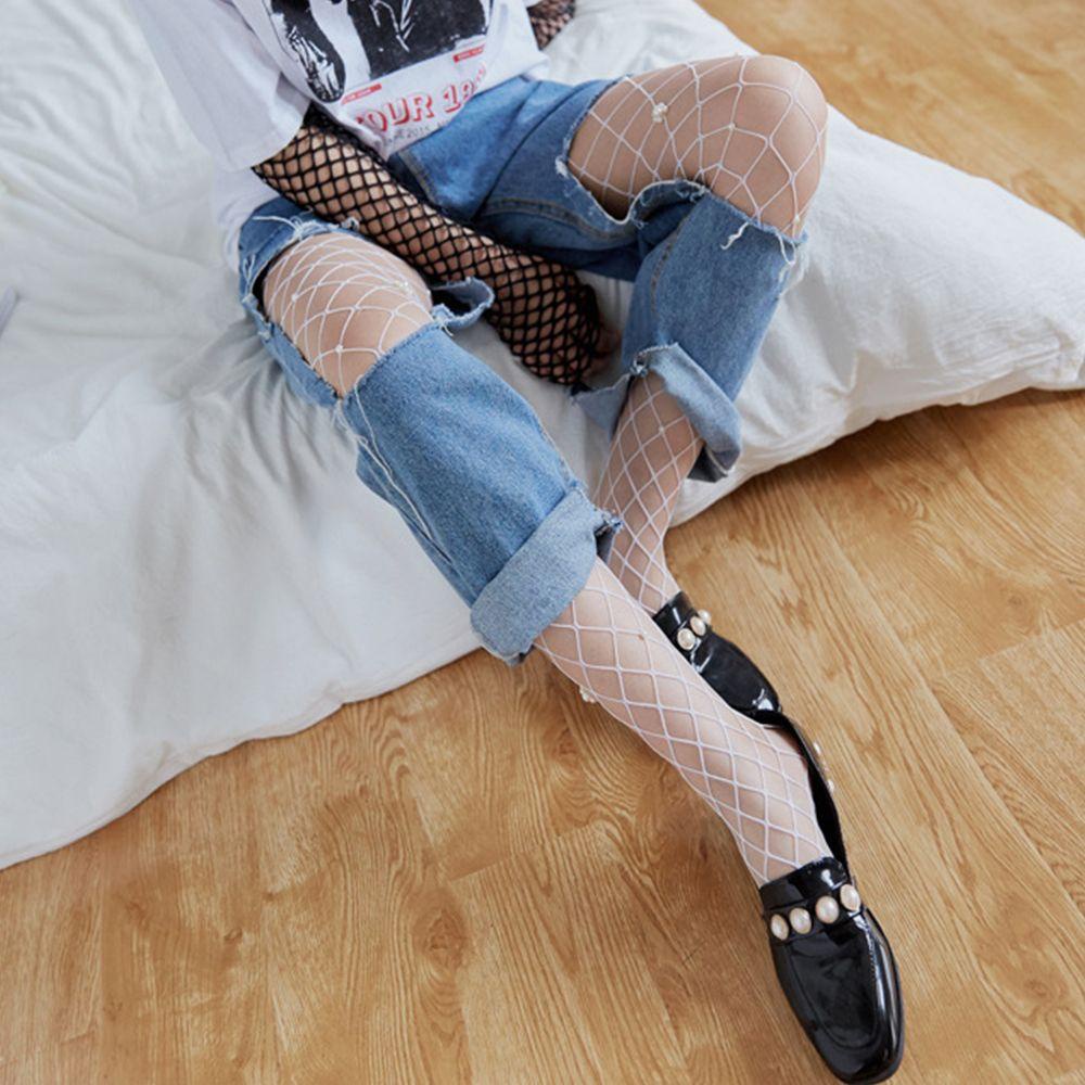 Vớ Lưới Cá Tính Màu Sắc Trơn Phong Cách Gothic Cho Nữ
