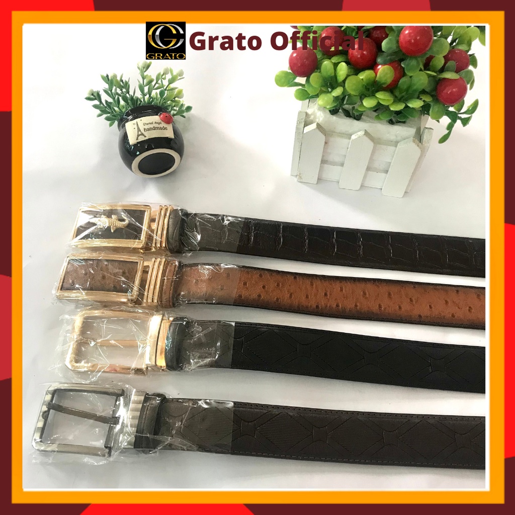 𝗗𝗔 𝗧𝗛Ậ𝗧- Thắt lưng Da Bò Công Sở Hot-trend Cao Cấp, Dây Nịt Bụng Nam Loại Đẹp Hàng Hiệu Chất Lượng -Grato Leather