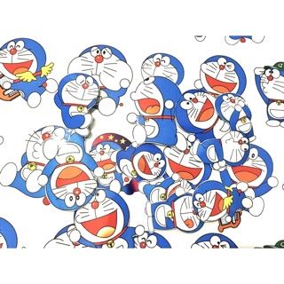 Sticker doraemon 30 cái ép lụa khác nhau