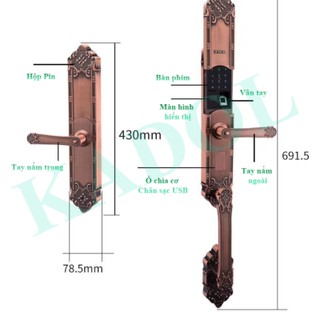 Khóa cửa vân tay biệt thự kadol kd-vl8000