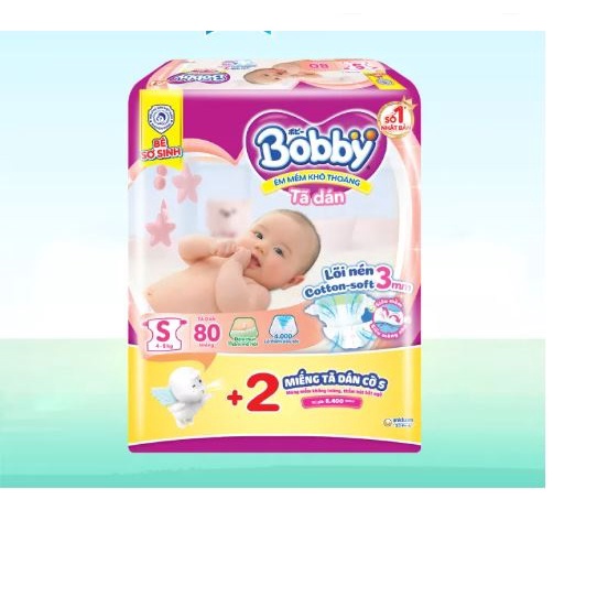 Tã Dán Bobby S54+ Miếng/ S80+ Miếng cho bé 4 - 7kg