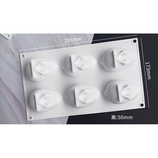 Khuôn silicon trắng hình 6 thỏ làm bánh pudding, panna cotta, thạch