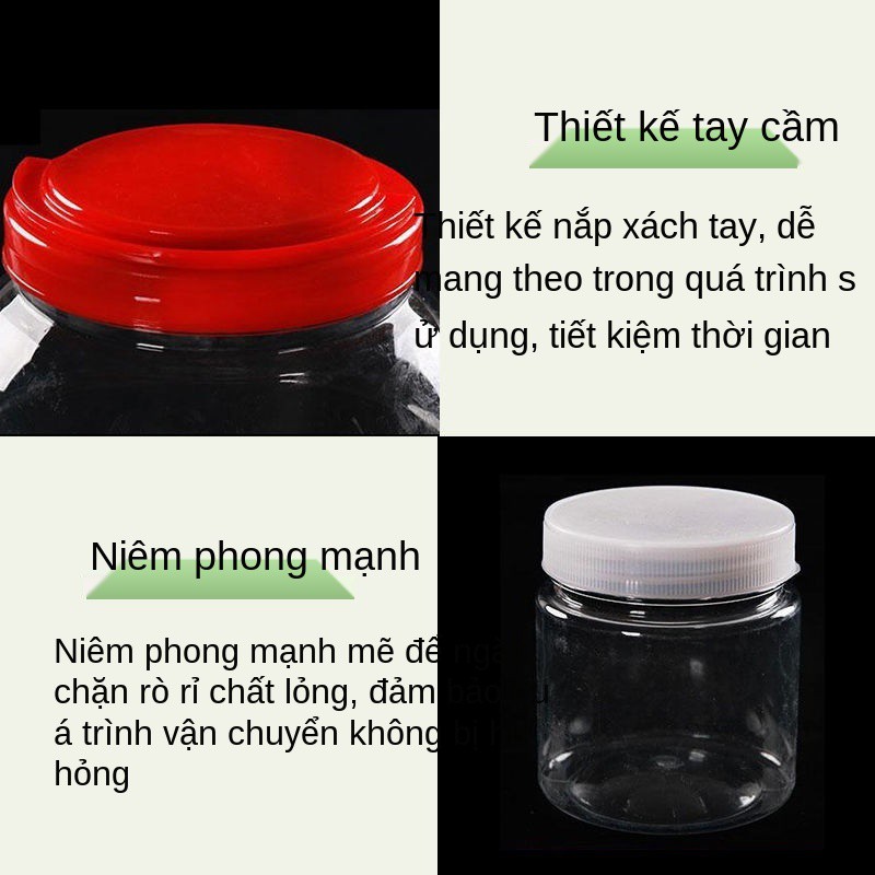 2 catty chai mật ong, nhựa, hộp kín enzyme, dày trong suốt có nắp trong, bán buôn 1 lọ bảo quản cấp thực phẩm