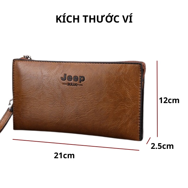 Ví dài cầm tay nam nữ Jeep chất da mềm mại bền đẹp thời trang sang trọng lịch sự đựng tiền đựng thẻ tiện lợi