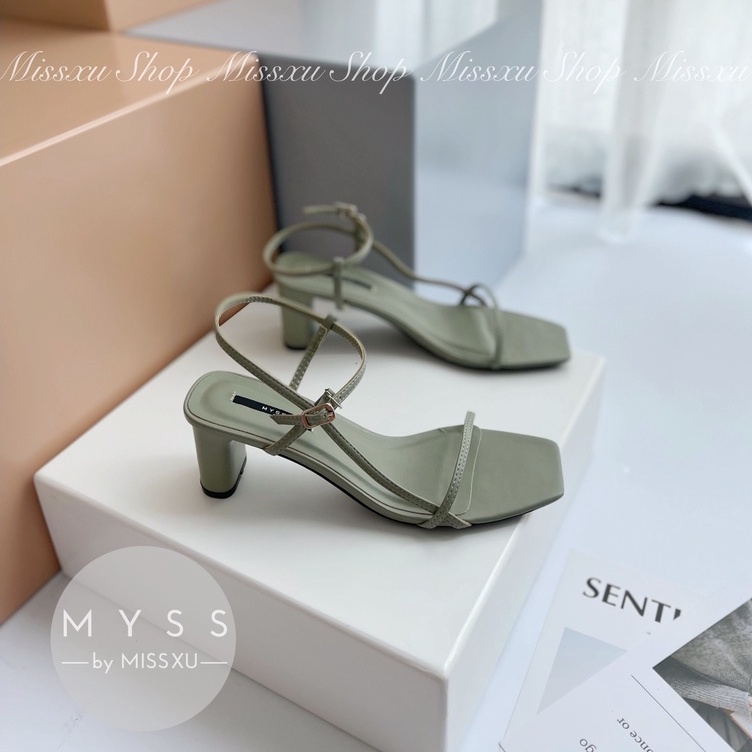 Giày sandal nữ 5cm dây ngang phối dọc dài thời trang MYSS - SD128