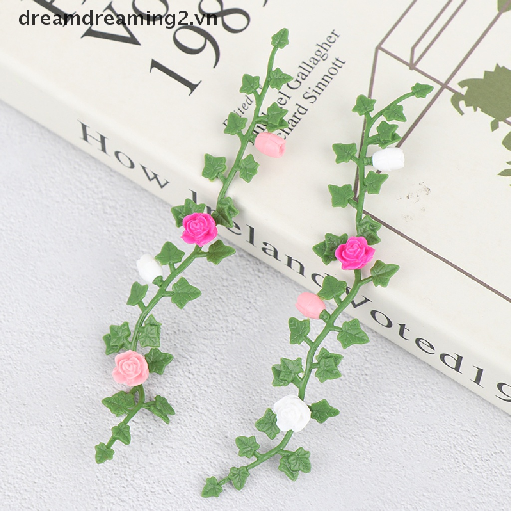2 Dây leo hoa hồng thu nhỏ tỉ lệ 1: 2 trang trí nhà búp bê