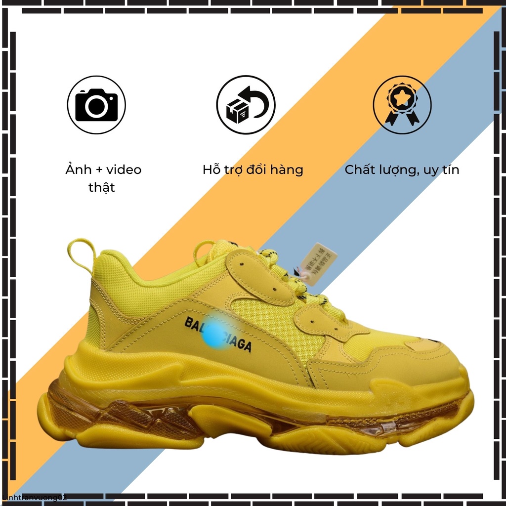Giày Balen Đế Khí TRIPS Thể Thao Màu Vàng Nam Nữ Độn Đế Siêu Kèm Ảnh Thật