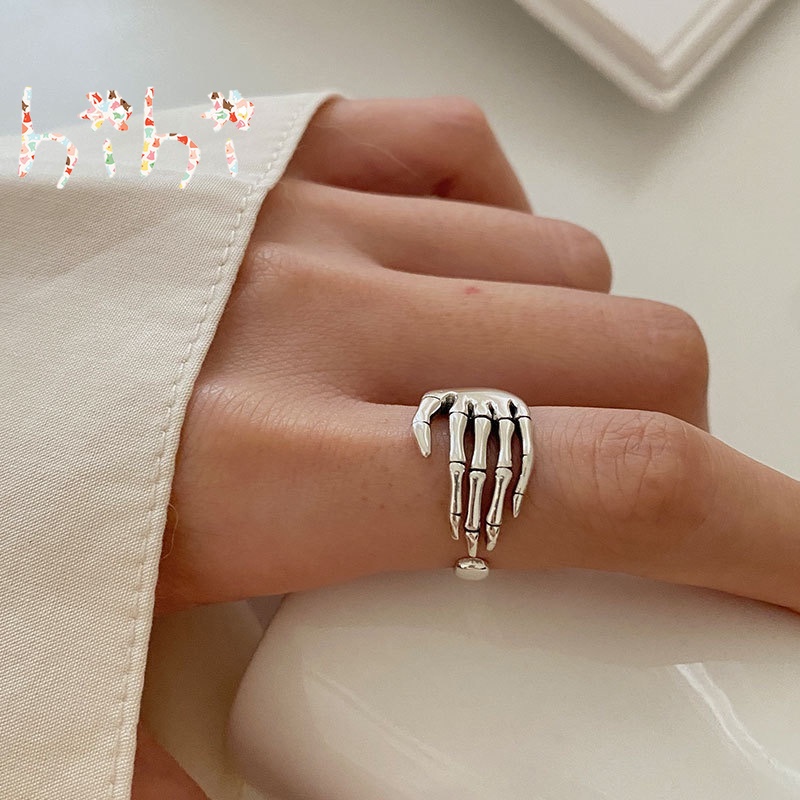Nhẫn hợp kim hình xương bàn tay độc đáo sành điệu JP5