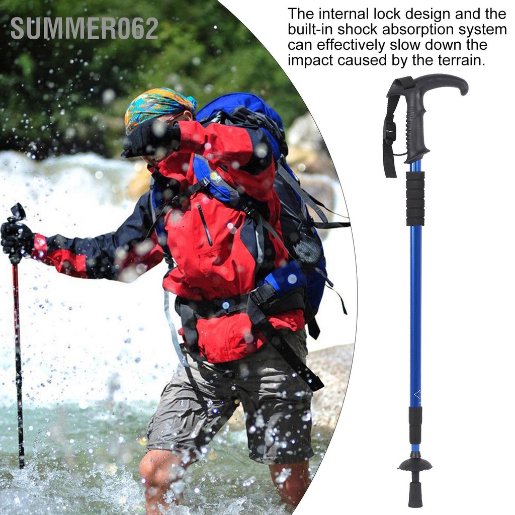 [Hàng Sẵn] Ba phần kính thiên văn hợp kim nhôm cường độ cao ngoài trời Mía đi bộ leo núi 【Summer062】