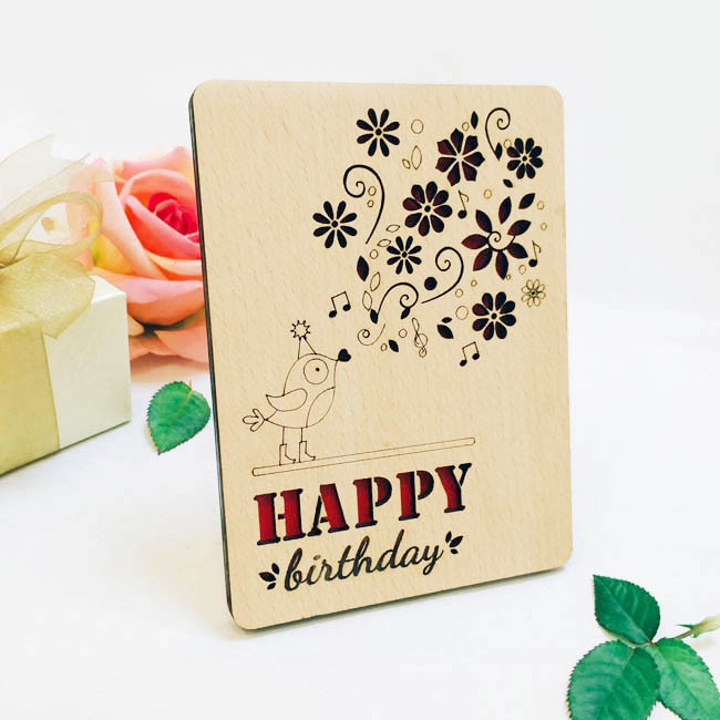 Thiệp tặng bạn gái, người yêu, sinh nhật bằng gỗ để bàn nhiều mẫu