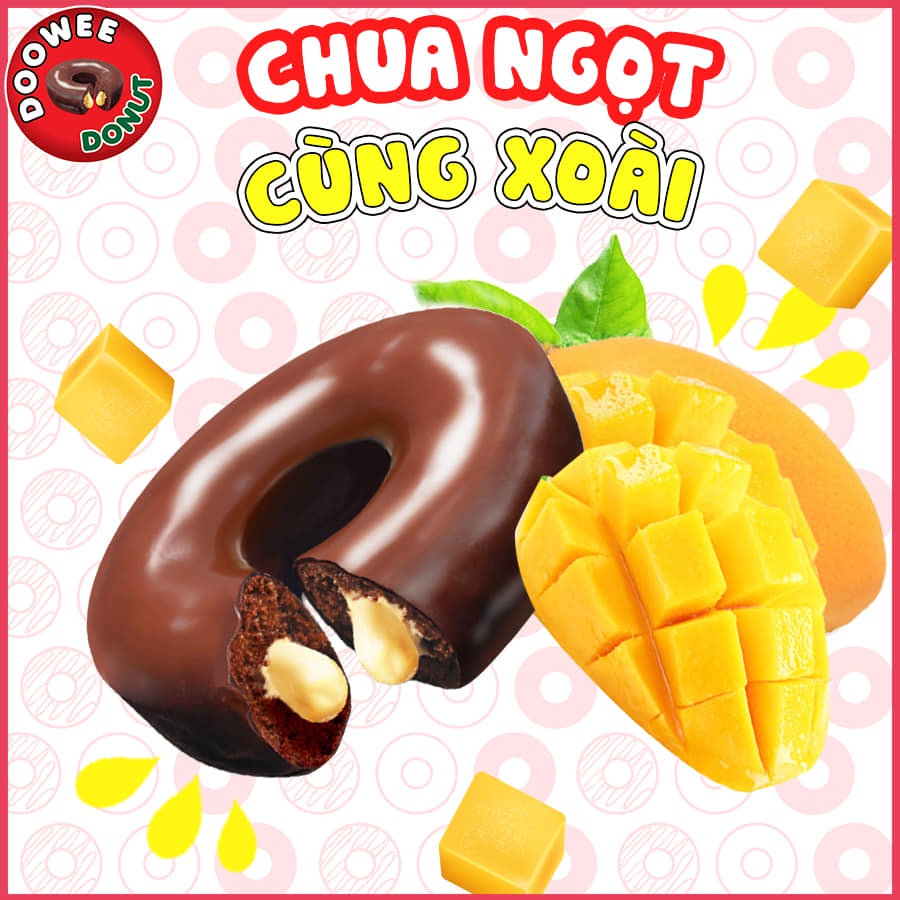 Bánh Doowee donut phủ socola nhân kem 30g