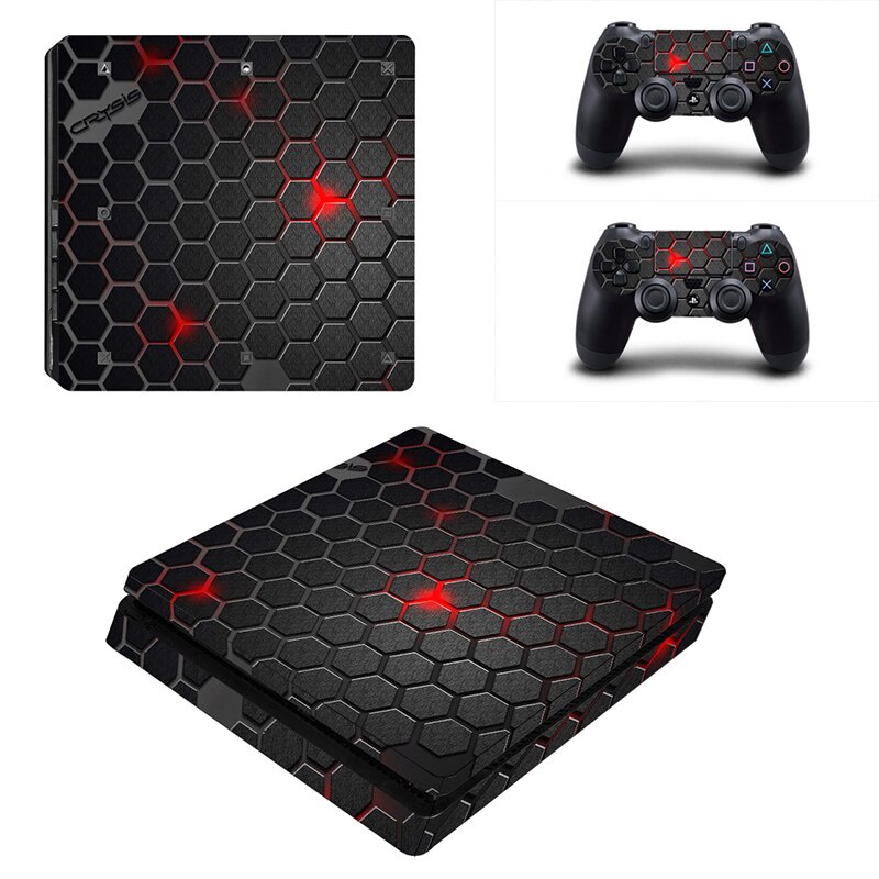 SONY Miếng Dán Vinyl Mỏng Cho Máy Chơi Game PS4 / Playstation 4 Slim Console + 2 Miếng Dán Điều Khiển PS4