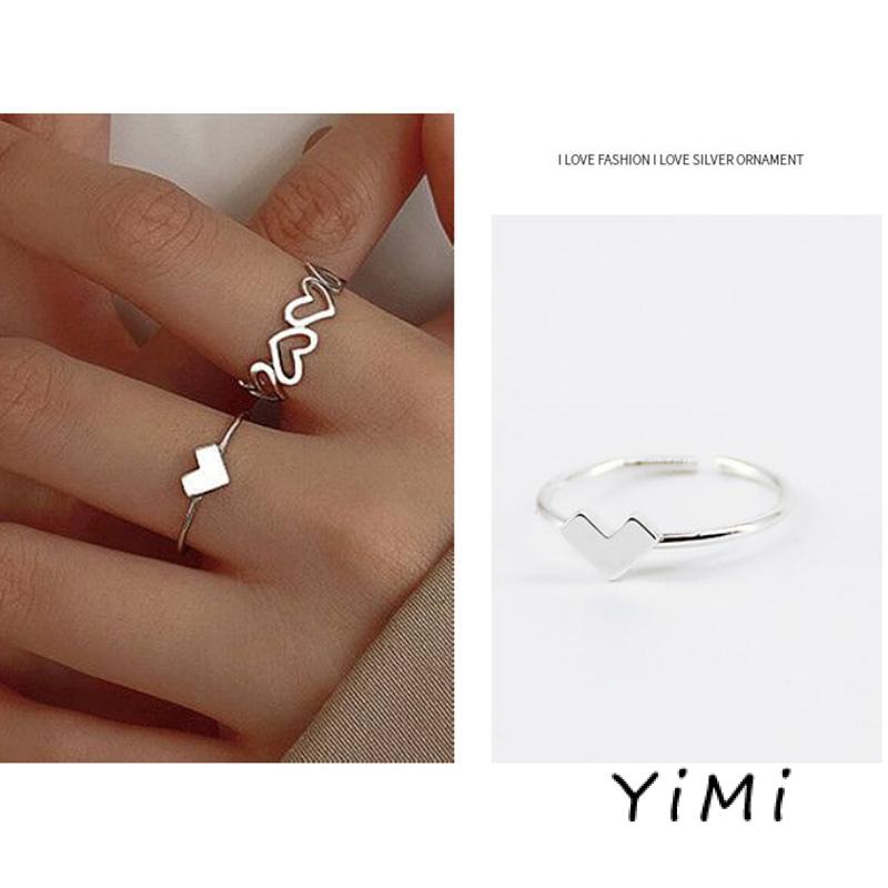 【Yimi.Vn】Nhẫn thiết kế họa tiết trái tim kiểu hở trẻ trung