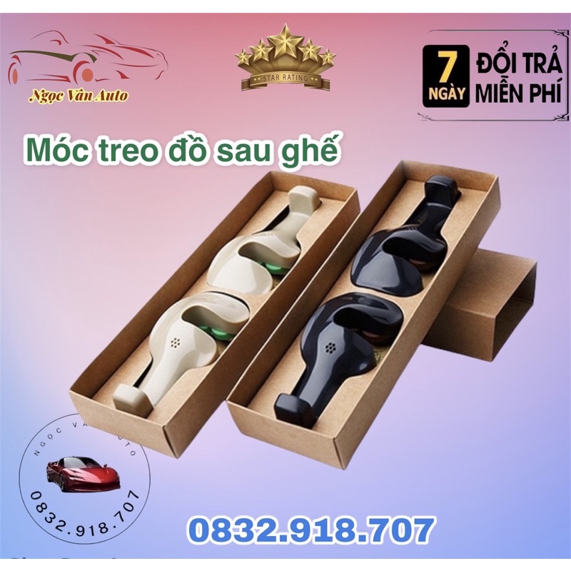 Bộ 2 móc treo đồ sau ghế trên ô tô giá 2 cái ( màu ngẫu nhiên)