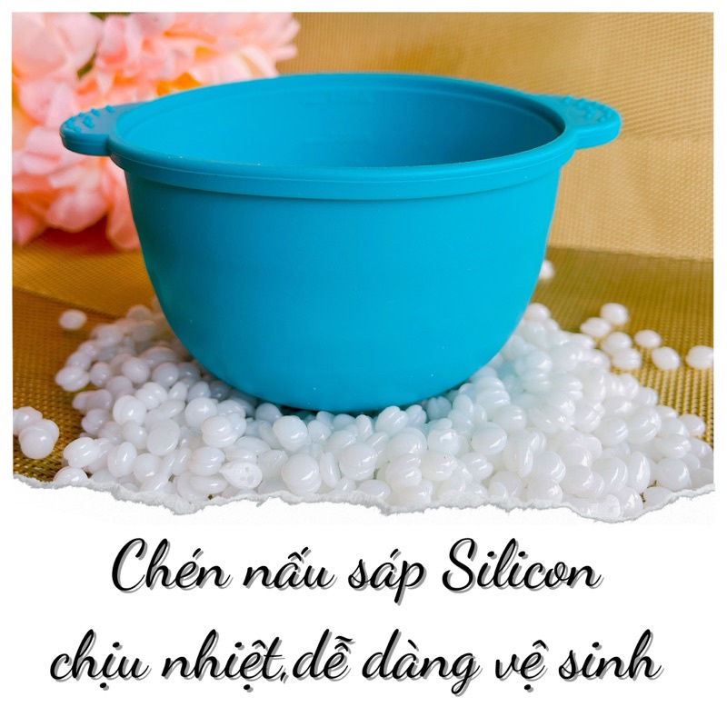 COMBO SÁP WAX LÔNG KÈM NỒI SILICON [TẶNG QUE GỖ]