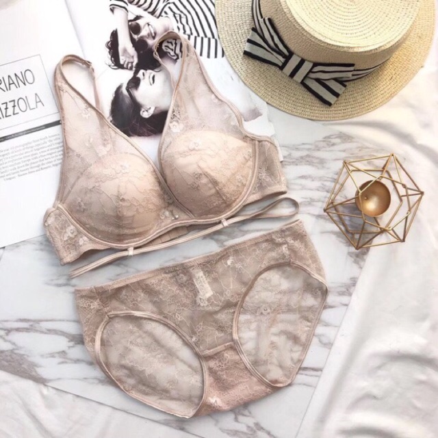 Bộ Đồ Lót Ren Dây Ngang Không Gọng Đệm Nhiều Gợi Cảm S027 | BigBuy360 - bigbuy360.vn