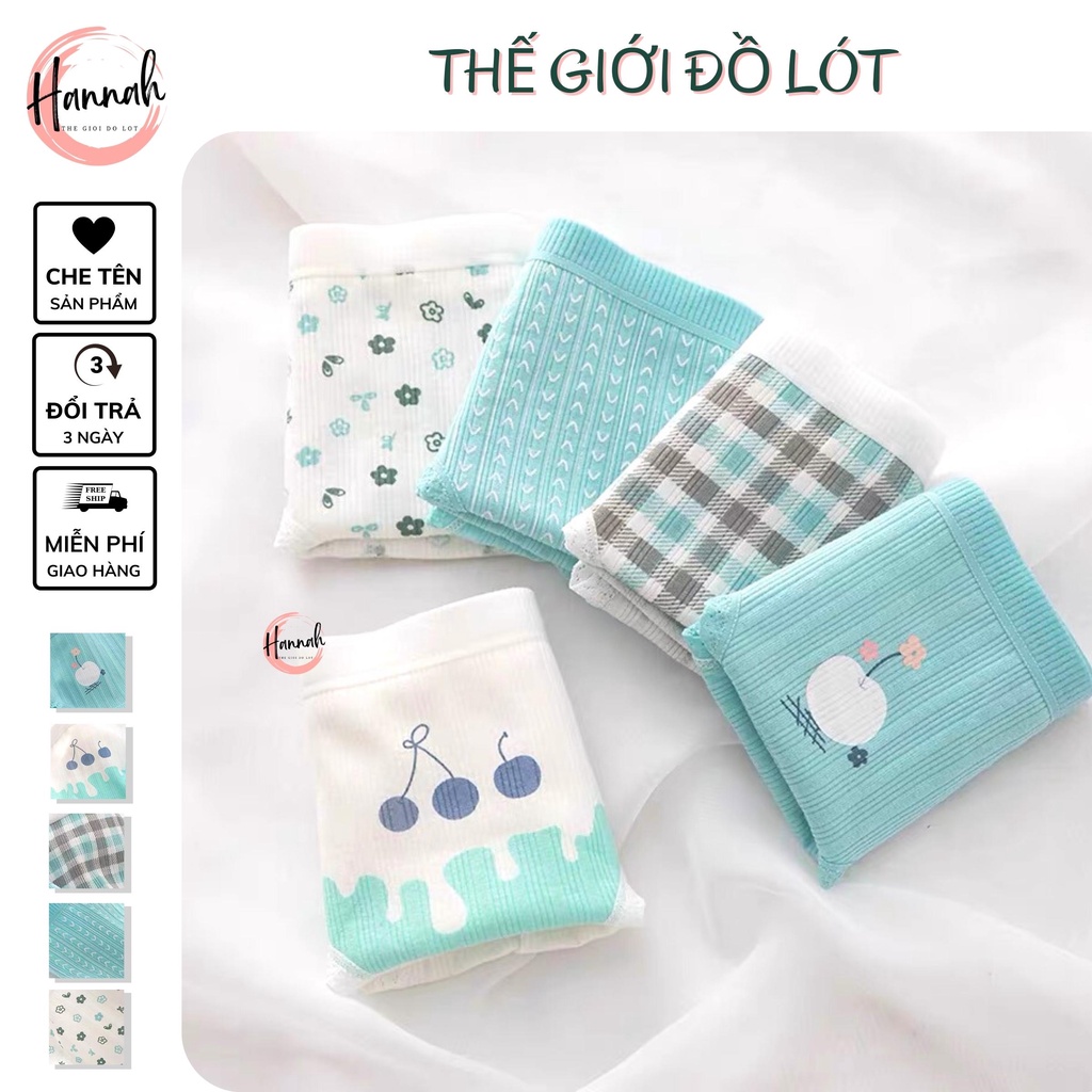 Quần lót nữ len tăm sợi tre chất liệu cotton cao cấp nâng mông hình trái cherry dễ thương đáng yêu HANNAH SECRET QL0710