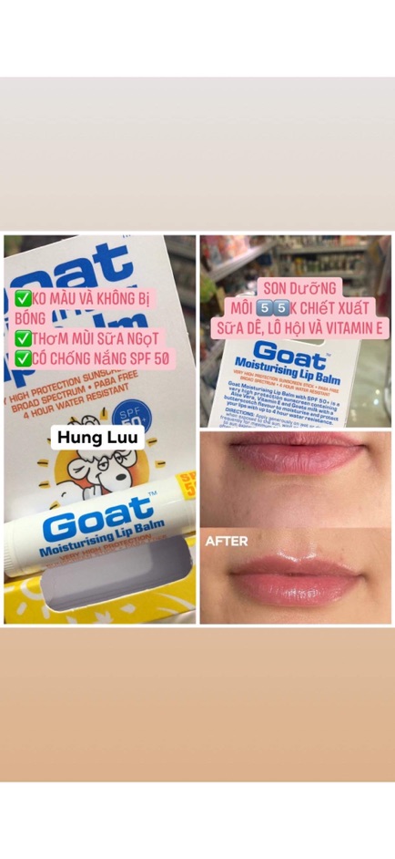 Son Dưỡng Môi Chống Nắng SPF 50+ ( Hãng Goat Úc )