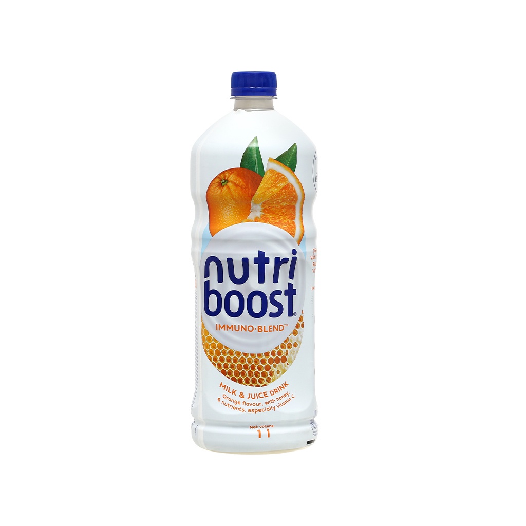 Thùng 6 Chai Sữa NutriBoost Hương Cam 1L/chai - Sữa trái cây giải khát - Thức uống dinh dưỡng - Cho ngày dài năng động