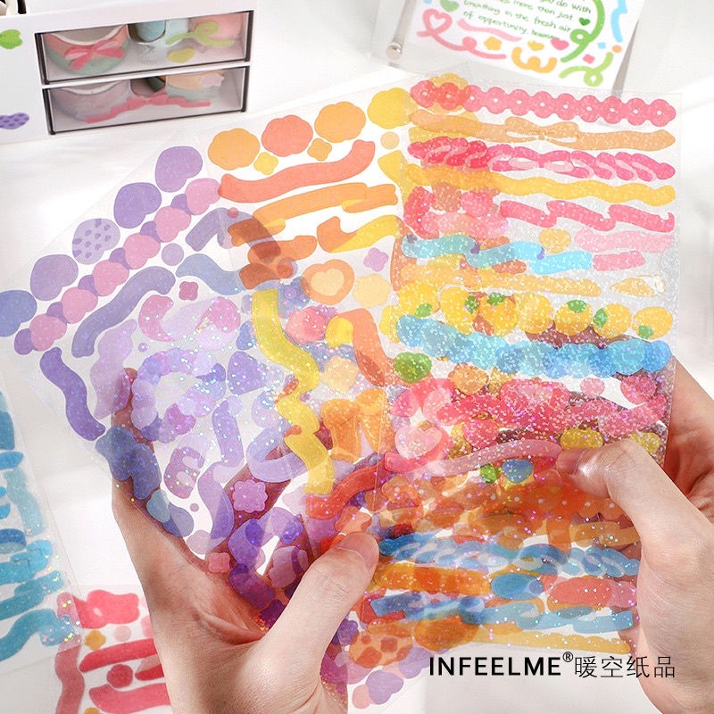 Sticker ruy băng lấp lánh hình nơ trang trí sổ | BigBuy360 - bigbuy360.vn