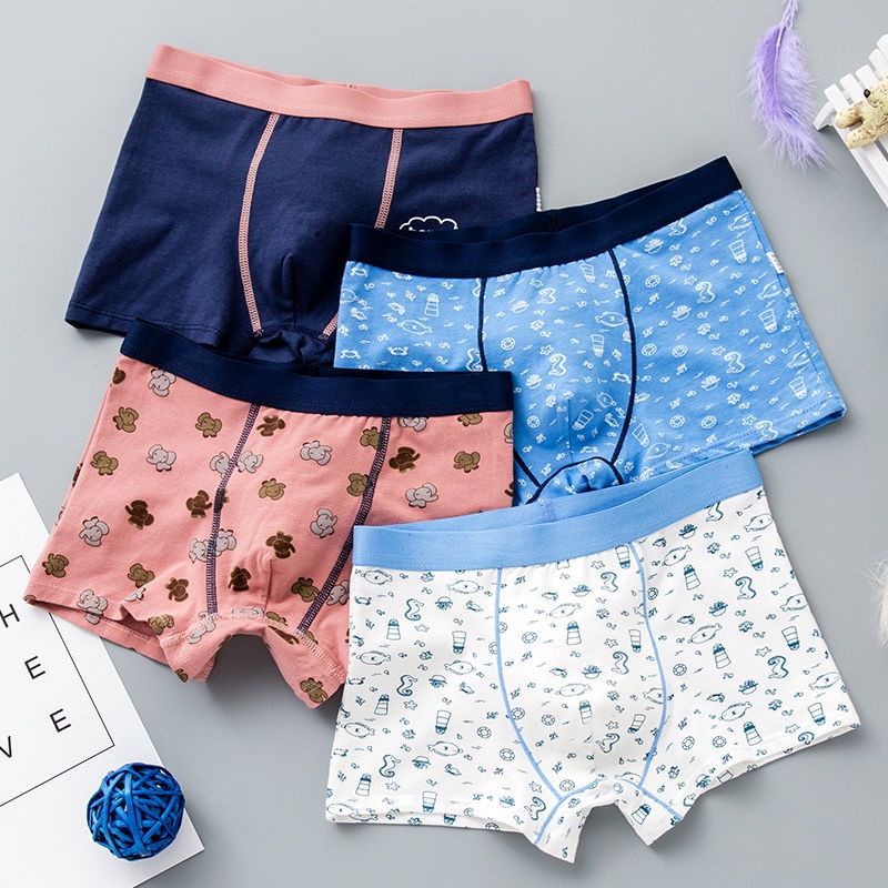 Quần Lót Boxer Cotton Họa Tiết Hoạt Hình Phong Cách Mới Cho Bé Trai