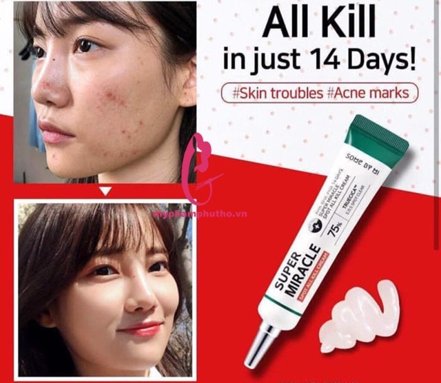 Kem giảm mụn Some By Mi AHA/BHA/PHA 14 Days Super Miracle Spot All Kill Cream 30ml