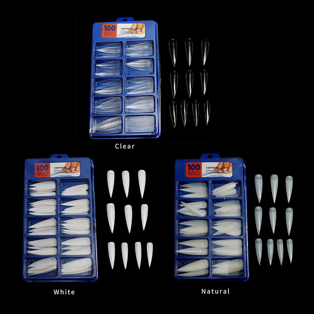 [Hàng mới về] Set 100 móng tay giả trong suốt dùng để trang trí móng nghệ thuật chất lượng cao